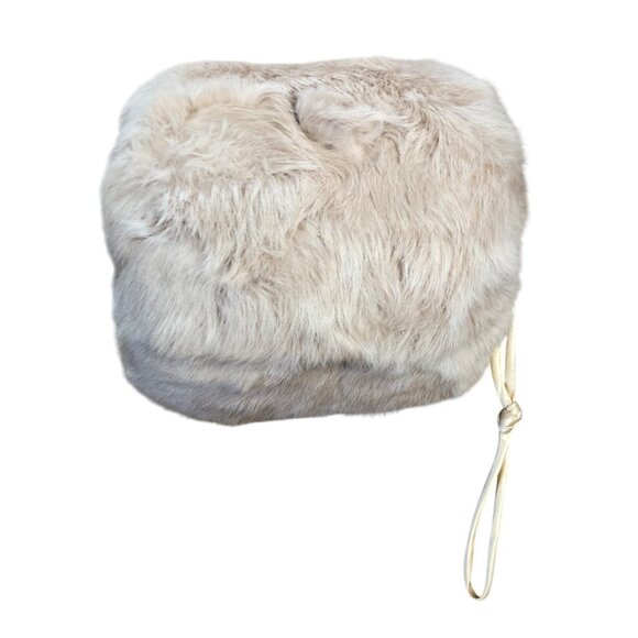 Vintage Handwarmer Muff Beige Fur Victorian Elegant Edwardian Winter - Picture 2 of 8
